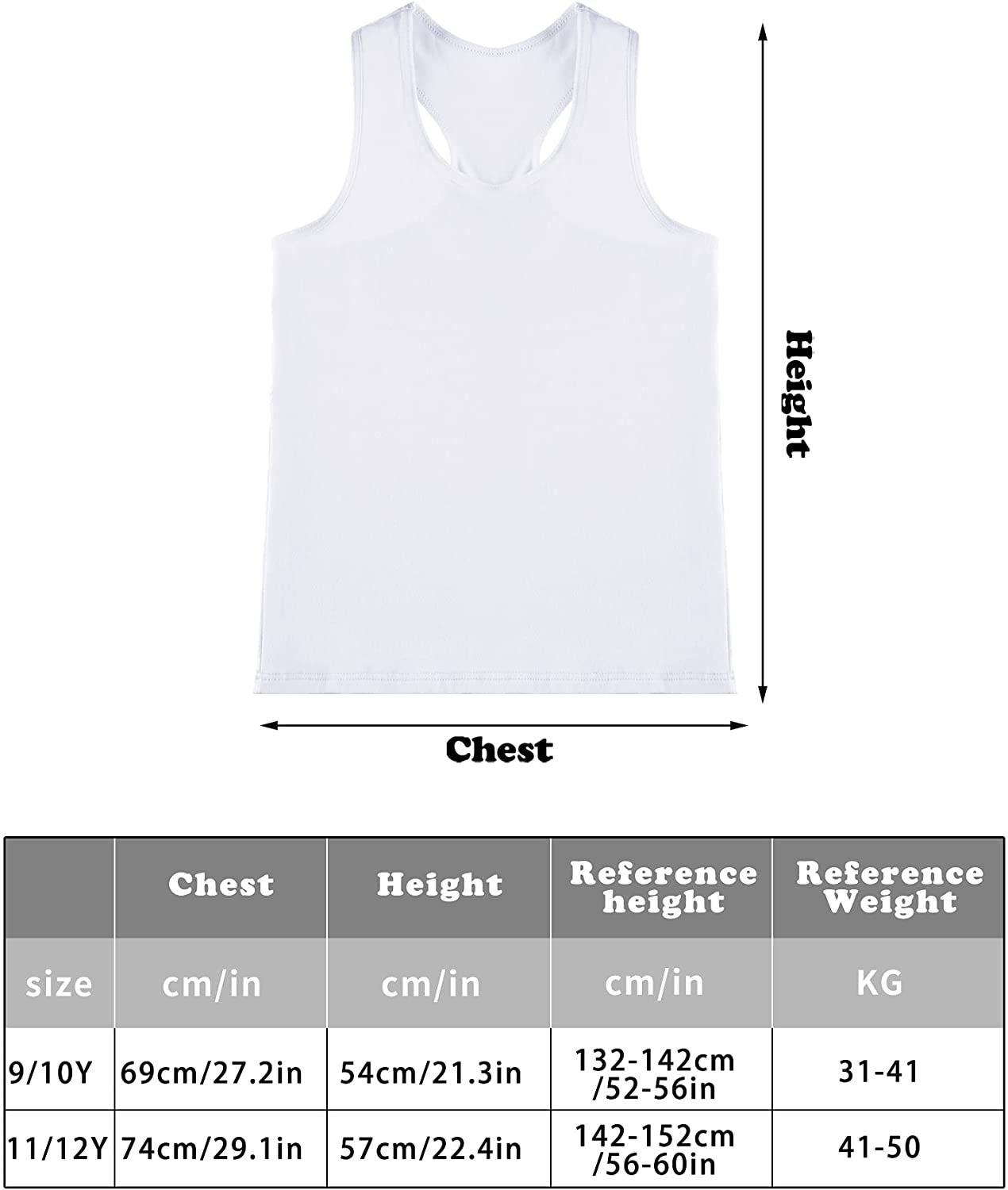 4 Pieces Girls Dance Tank Blank 