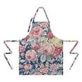 thumbnail image 2 of Pioneer Flower Floral Print Pattern Apron-Garden Aprons for Women with Pockets-Cotton Linen Waterproof Kitchen Cooking Gardening Aprons Adjustable for Kitchen,Cooking,BBQ and Salon 33x27 Inch, 2 of 7