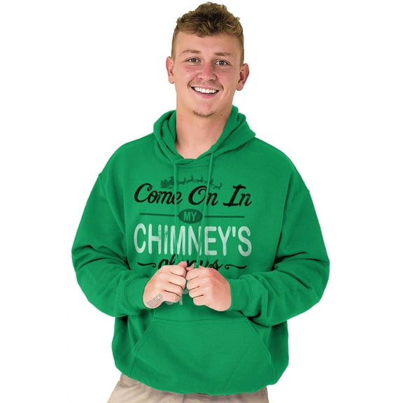 Christmas Come On In Chimney Open Hoodie Hooded Sweatshirt Men Brisco Brands S
