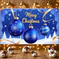 thumbnail image 3 of Blue Theme Merry Christmas Banner Snowflake Pattern Christmas Display Christmas Ornament Gold Ribbon Xmas Backdrop for Christmas Party Holiday Celebration Xmas Decoration, 3 of 9