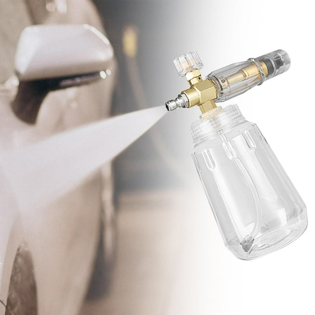 Rociador de espuma para lavado de autos, rociador de agua con conector rápido manual, jabón de alta presión de 1 l para interiores y exteriores,