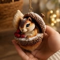 thumbnail image 4 of Christmas squirrel Hanging Ornament, Resin Pendant with Gold Chain for Christmas Tree, Forest Animal Styles, Winter Holiday Home Decor Gift Supply, Perfect for Mantel Shelf Indoor Display, 4 of 7
