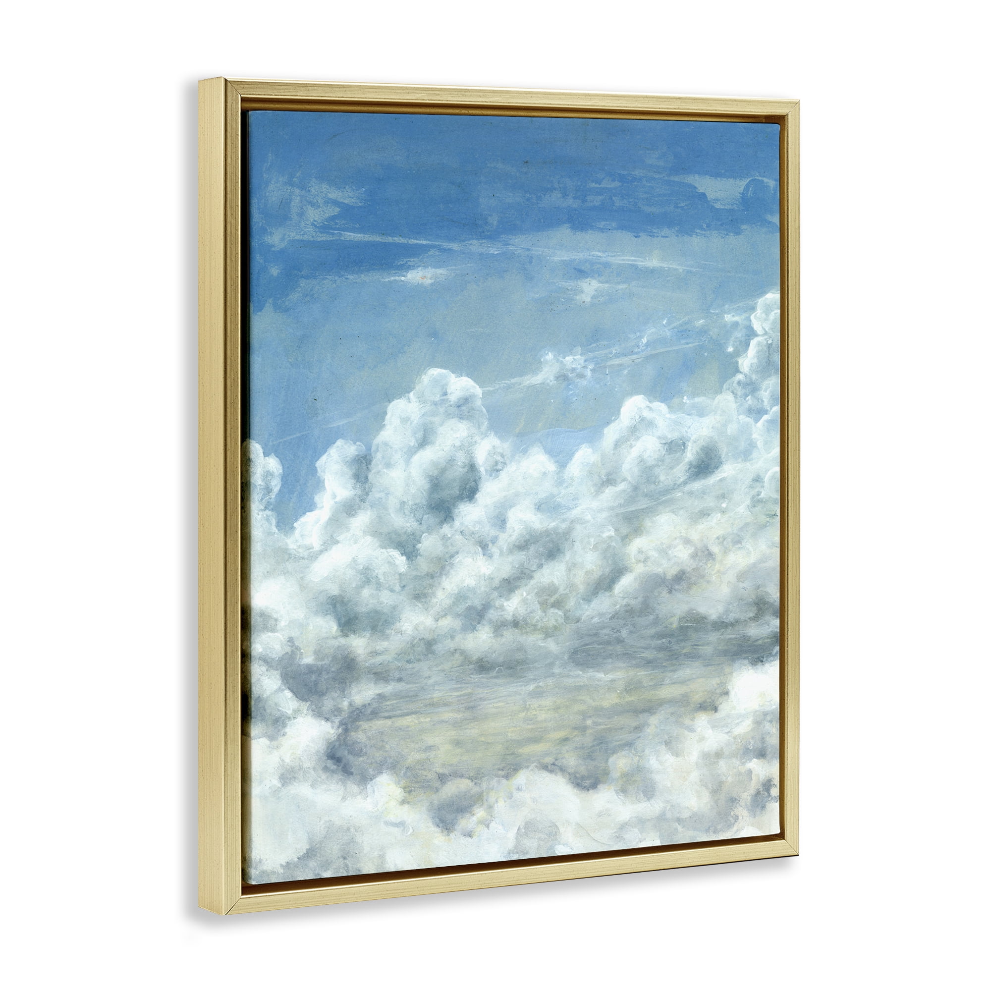 Stupell Industries Structured Traditional Clouds Landscape & Nature Painting Gold Floater Framed Canvas Art Print Wall Art, 25 x 31