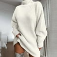 thumbnail image 2 of Sweaters for women Women Long SleeveTurtlenec Winter High Waist Loose Sweater Dress Pullover Jumper ugly christmas sweater women, 2 of 8