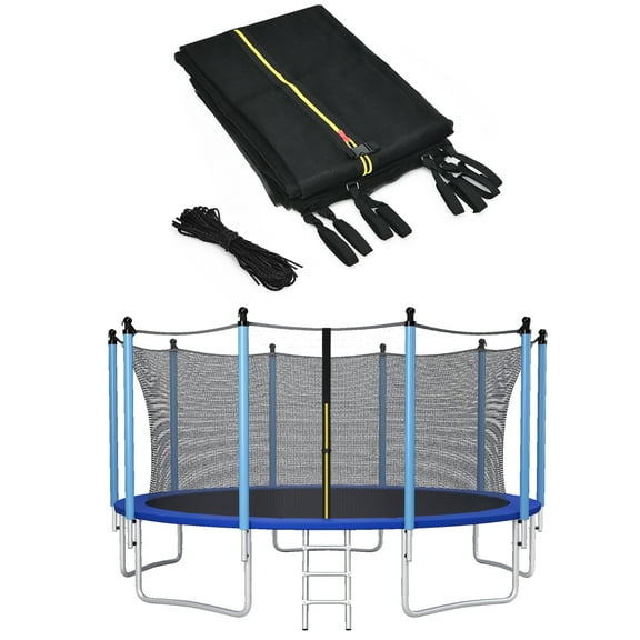 Costway 15FT Trampoline Replacement Safety Enclosure Net Weather-Resistant