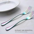 thumbnail image 4 of Dinner Fork Set Rainbow 6 Piece 18/10 Stainless Steel Kitchen Flatware 8-Inch Modern Salad Dessert Forks Only Service For 6 Colorful Silverware Utensils Cutlery Dishwasher Safe Multicolor, 4 of 9