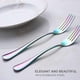 thumbnail image 4 of Juego de tenedores para cena Rainbow, 6 piezas, cubiertos de cocina de acero inoxidable 18/10, tenedores modernos para ensalada y postre de 8 pulgadas, solo servicio para 6 cubiertos de colores,, 4 of 8