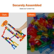 KFFKFF Marble Run Set, 153 Pieces Including Motorized Lift, Accompanied by 30 Plastic Marbles, Brain-Boosting Marble Labyrinth Construction Game, Educational Racing Track STEM Plaything