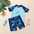 thumbnail image 4 of Mercatoo MercatooBoys Rash Guard Swimsuit Dinosaur Print Short Sleeve Shorts Bathing Suit Toddler Boys Summer Beach Rashguard Set, 4 of 4