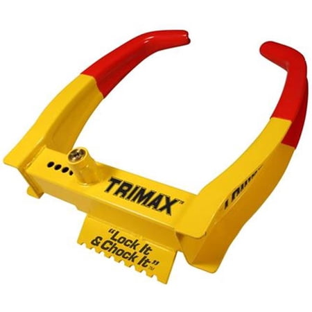 Trimax TCL75 Deluxe Universal Wheel Chock Lock-Yellow/Red