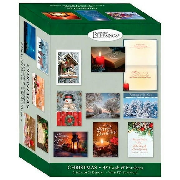 Shared Blessings Boxed Christmas Card Assortment - Christmas Greetings - 48 Cards