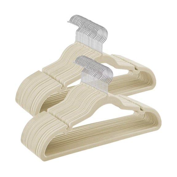 Flocking Non-Slip Clothes Hangers, Suit Hangers with Shoulder Notches, Pants Bar, 360° Swivel Hook, Space-Saving, for Closet