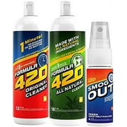 Smog Out Variety Pack : 1 Bottle Smog-Out, 4 Oz, 1 Bottle Glass Metal Ceramic Pipe Original Cleaner 12 Oz & 1 Bottle ALL NATURAL Pipe Cleaner - Cleans - Glass,