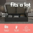 thumbnail image 4 of Aykah Brittany King Bed Frame With Storage , Metal Bed Frame with High Headboard, No Box Spring Required, 4 of 5