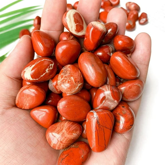 Natural Red Jasper Healing Stones Oval Stones Pocket Palm Stones for Reiki Balancing 15~20mm 50g/set