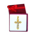 thumbnail image 3 of JewelStop 14k 2-Tone Gold Filigree Crucifix Cross Pendant, 1.8gr., 3 of 7