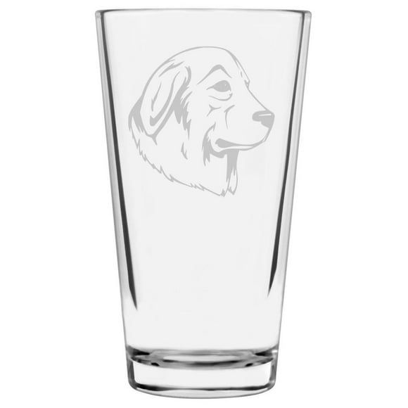 Maremma Sheepdog Dog Themed Etched All Purpose 16oz Pint Glass