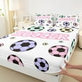 thumbnail image 3 of Castle Fairy Colorful Soccer Queen Sheet Sets for Kids Children,Sport Bed Set, 3 of 7
