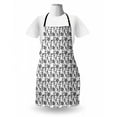 thumbnail image 3 of Dragonfly Apron, Wisteria Flowers and Branches with Leaves in Vintage Sketch Style, Unisex Kitchen Bib with Adjustable Neck for Cooking Gardening, Adult Size, Charcoal Grey and White, by Ambesonne, 3 of 4