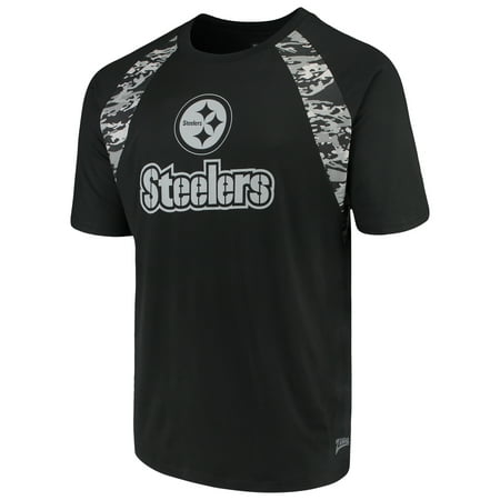 - Men's Zubaz Black Pittsburgh Steelers Camo Raglan T-Shirt