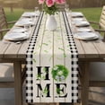 thumbnail image 4 of Rustic Home Table Runner - 60 Inch Long Eucalyptus Leaves Floral Wooden Buffalo Plaid Cotton and Linen Blended Dress Scarves Farmhouse Table Runner for Kitchen Dining, Coffee Table, 13" x 60", 4 of 8
