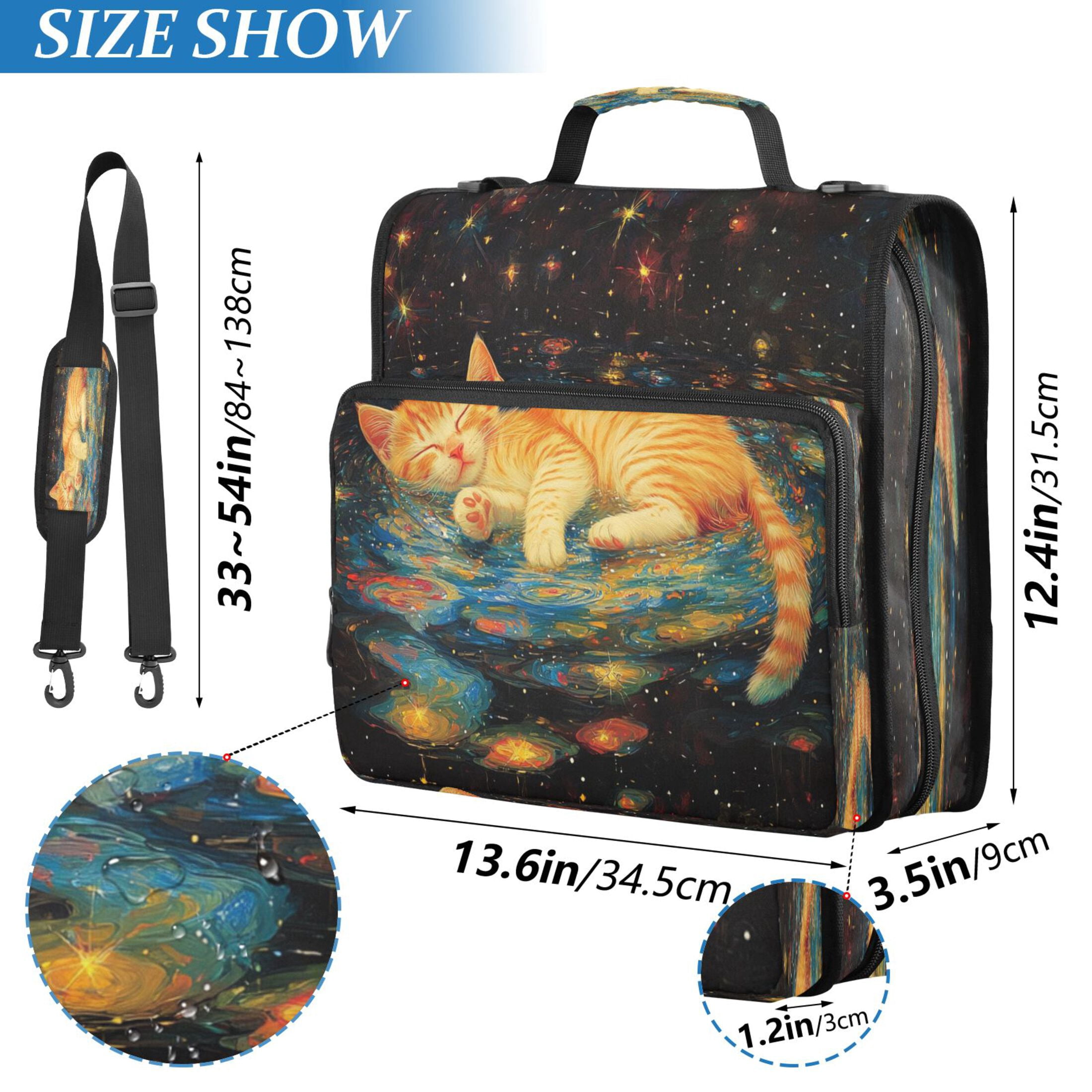 YAZAOO Zipper Binder trapper keeper Documents Organized Design Bunny's Colorful Harvest Printed