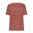 thumbnail image 5 of Wycnly Womens Tops Fashion Single Breasted Lightweight Tunic Shirts Summer Casual Short Sleeve V-Neck Floral Print Blouse Red s, 5 of 6