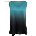 thumbnail image 4 of BadPiggies Womens Tank Tops V Neck Sleeveless Gradient T Shirts Summer Tunic Tops Blouse (L, Green), 4 of 5