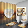 thumbnail image 1 of 3D Digital Printing Shower Curtain 4-piece Set For Home / Hotel / Party Valentine‘s Day Decoration, 1 of 10