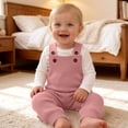 thumbnail image 4 of ShomPort Babys Knit Overalls Sleeveless Jumpsuit Stretchy Warm Solid Color Sweater Bodysuit 3-36 Months, 4 of 7