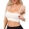 thumbnail image 4 of INSPIRE CHIC Nursing Bras for Women Wireless Push Up V Neck Maternity Bralettes Full Coverage Breastfeeding Bra with Adjustable Straps XL White, 4 of 4