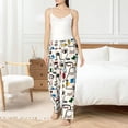 thumbnail image 5 of Uemuo Aabstract Eyes Pattern Women's Wide Leg Palazzo Lounge Pants with Pockets Light Weight Loose Comfy Casual Pajama Pants-X-Large, 5 of 9