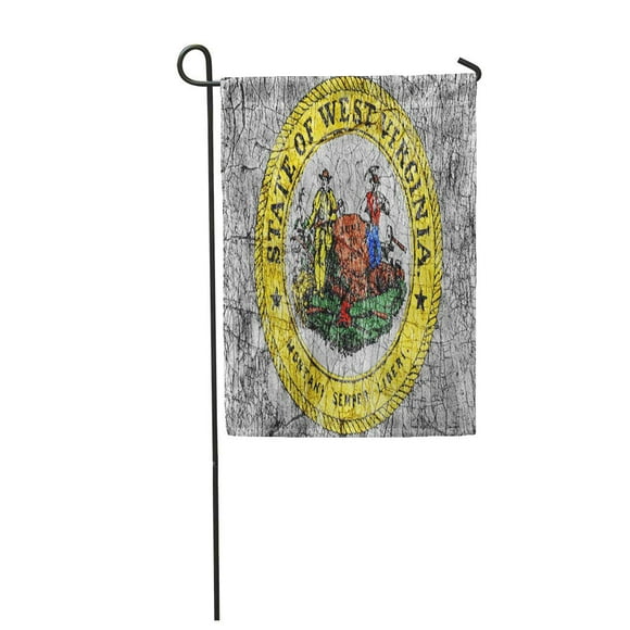 POGLIP Abstract Grudge Stone Us West Virginia Seal Flag Border Garden Flag Decorative Flag House Banner 28x40 inch