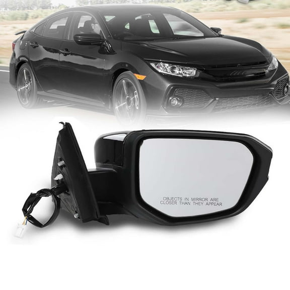 MZORANGE Mirror Assembly For Honda Civic 2016-2021 Passenger Right Side Manual Fold Black