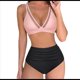 thumbnail image 3 of Traje de Baño de con Control de Abdomen para Mujer, Push Up, Cintura Alta, Rosa, L, 3 of 10