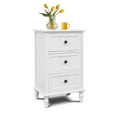 thumbnail image 2 of Vertical 3-Drawer Side Table with Storage, Narrow Desk for Living Room, Bedroom, Office & Entryway, Space-Saving Design, 15.7"D x 11.8"W x 26"H, Antique White, 2 of 7