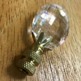 thumbnail image 2 of Royal Designs, Inc. Pendalogue Oval Radiance Cut Clear K9 Crystal Finial for Lamp Shade, CCF-2003-PB-1, Polished Brass, Single, 2 of 4