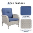 thumbnail image 5 of PARKWELL Patio Cushioned Chairs Set of 2,Outdoor Wicker Patio Furniture Sets,Blue Cushion, 5 of 6