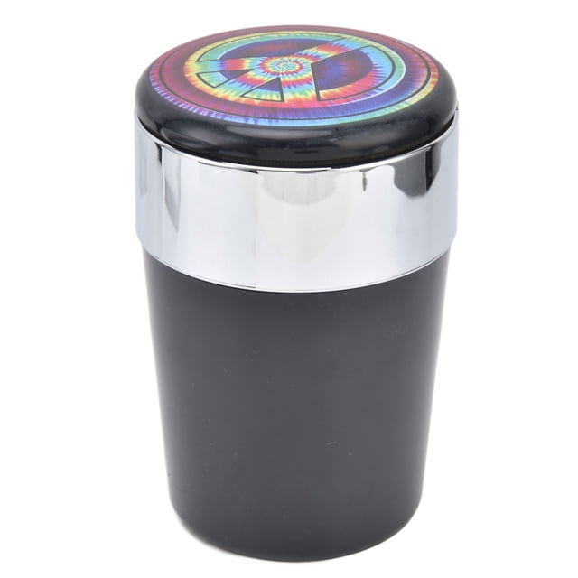 Cenicero para coche con doble orificio para humo, luz LED azul y tapa para exteriores, viajes, hogar y oficina. Estilo 4.
