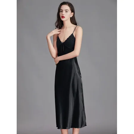 

Valentine‘s Day Solid Color Satin Cami Night Dress Women‘s Sleepwear & Lingerie