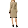 thumbnail image 3 of INSPIRE CHIC Women's Elegant A-Line Dress Contrast Color V Neck Long Sleeve 2025 Trendy Work Dresses 2XL Khaki, 3 of 5