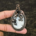 thumbnail image 2 of Natural Rainbow Moonstone Gemstone Copper Wire Wrap Gift Pendant 2.99", 2 of 5