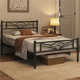 thumbnail image 2 of Yaheetech Metal Platform Bed Frame with Cloud Inspired Design Headboard, Twin, Black, 2 of 7
