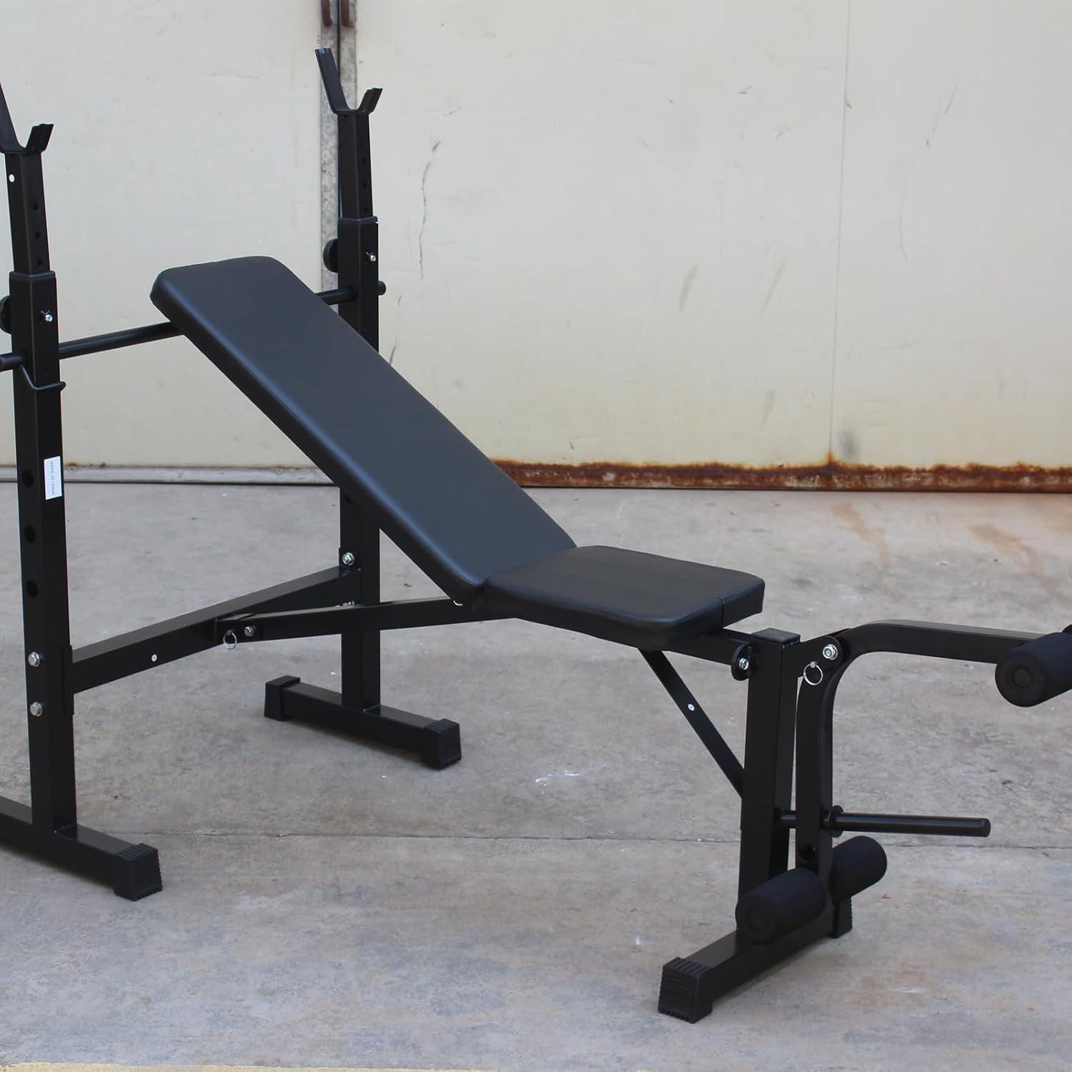 Adjustable Weight , Olympic Workout ,  Press Set with Squat Rack and Barbell Rack, Versatile Strength Training Equipment for Home Gym