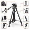 thumbnail image 3 of 60-Inch Lightweight Aluminum Tripod for Travel/Camera/Smartphone with Bluetooth Remote, Carry Bag, 11LB Maximum Load Capacity - MLT02, 3 of 8