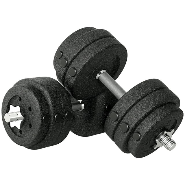 Soozier Ensemble d'Haltères Réglables 2 x33 Lb pour la Mise en Forme du Corps, Noir