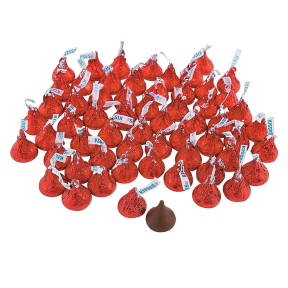 Hershey's Kisses Red Milk Chocolate Pieces 400 Count 4 Lbs