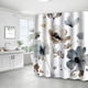 thumbnail image 5 of Cortina de ducha decorativa para baño, tela divisoria, impresión digital, cortina impermeable para baño con ganchos, sin perforaciones, 5 of 5