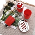 thumbnail image 6 of Unique Bargains 1 Set Elegant Soap Pump Dispenser Toothbrush Holder and Soap Dish Set for Bathroom for Laundry Rooms Red, 6 of 6