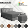 16'' Deep Pocket Fitted Sheets Breathable Bed Sheets Brushed Fabric